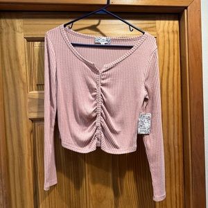 Pink Republic Crop Button Blouse